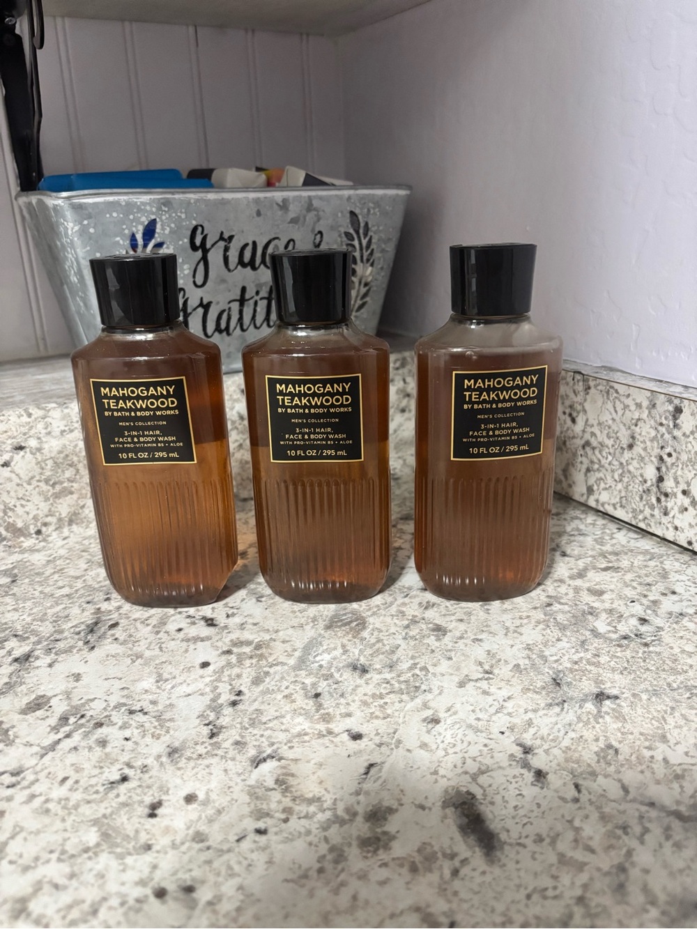 3 Bath & Body Works MAHOGANY TEAKWOOD 3-in-1 Hair Face Body Wash  NIP